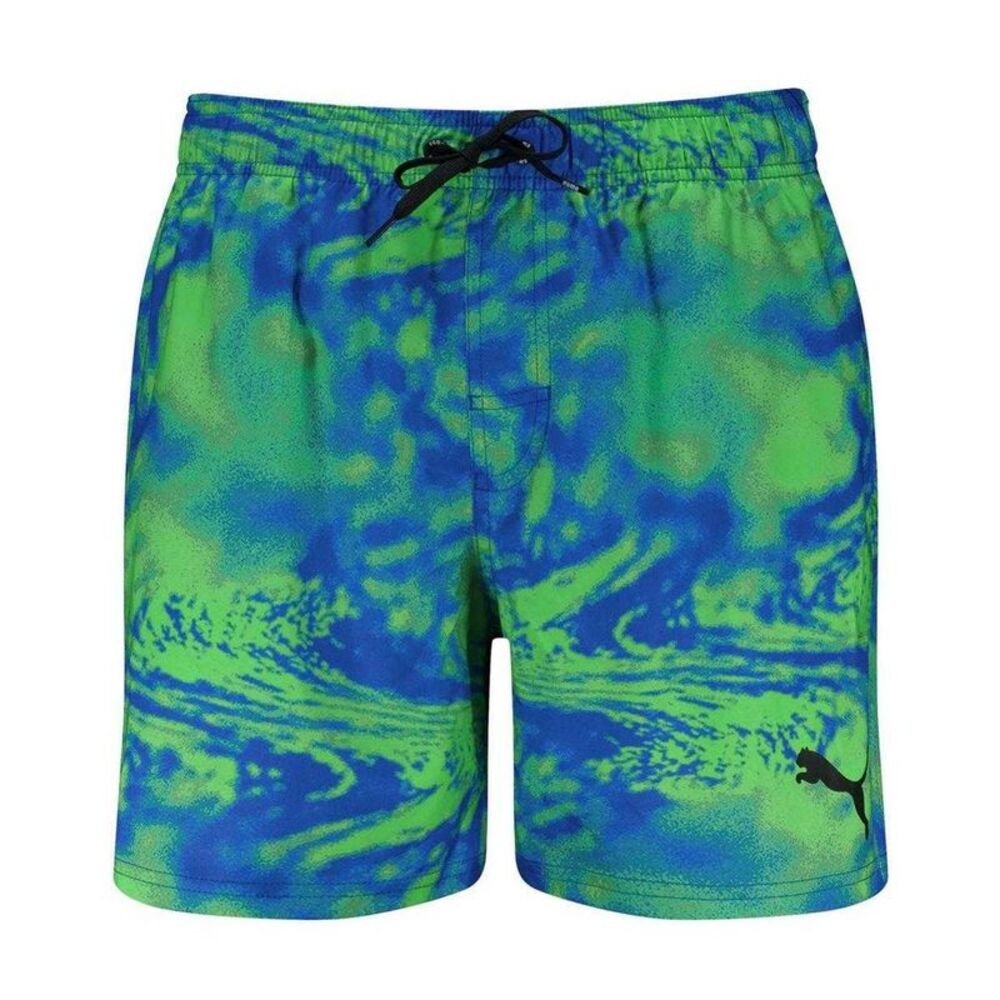 Puma Boys Printed Quick Dry Swim Shorts / Blue/Green
